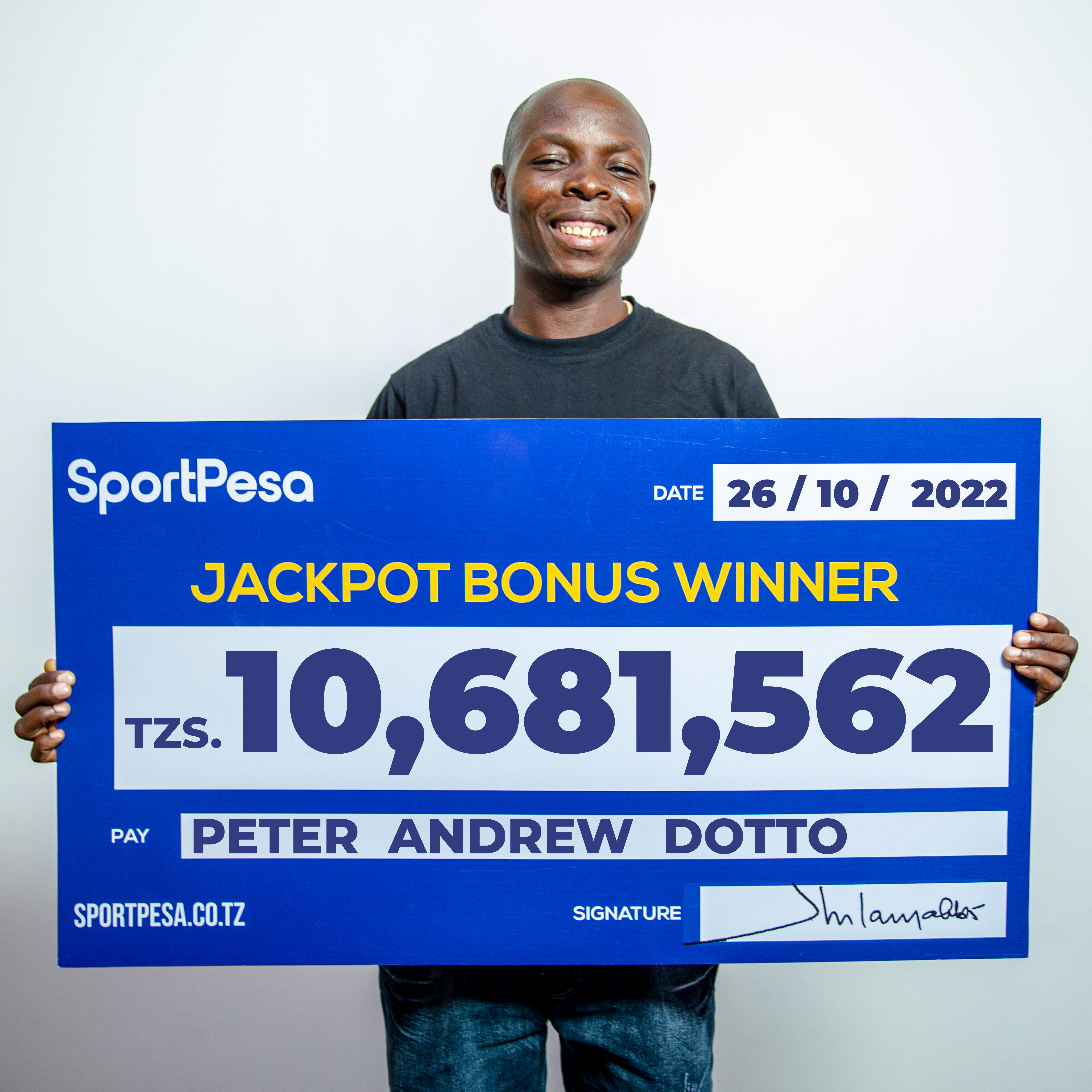 Mshindi Jackpot Bonus Tzs 10,681,562.