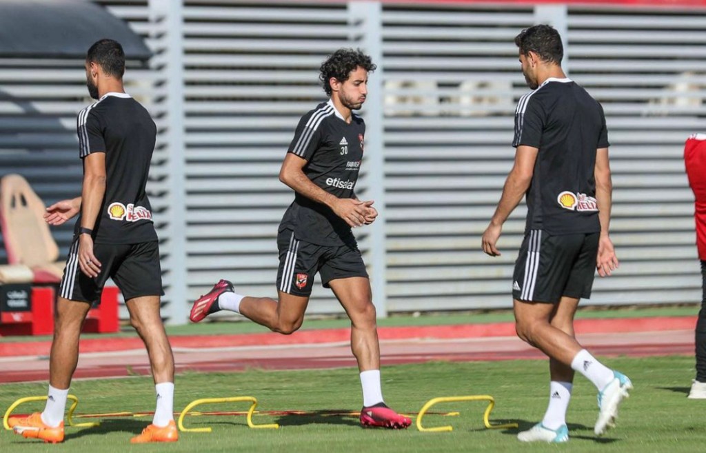 Wachezaji wa Al Ahly cairo wakijiandaa na mechi dhidi ya Esperance