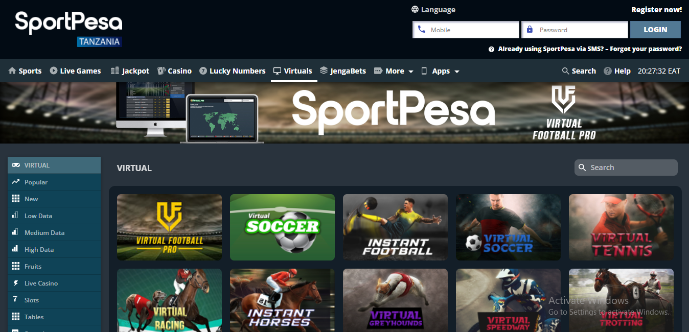 virtual games SPORTPESA