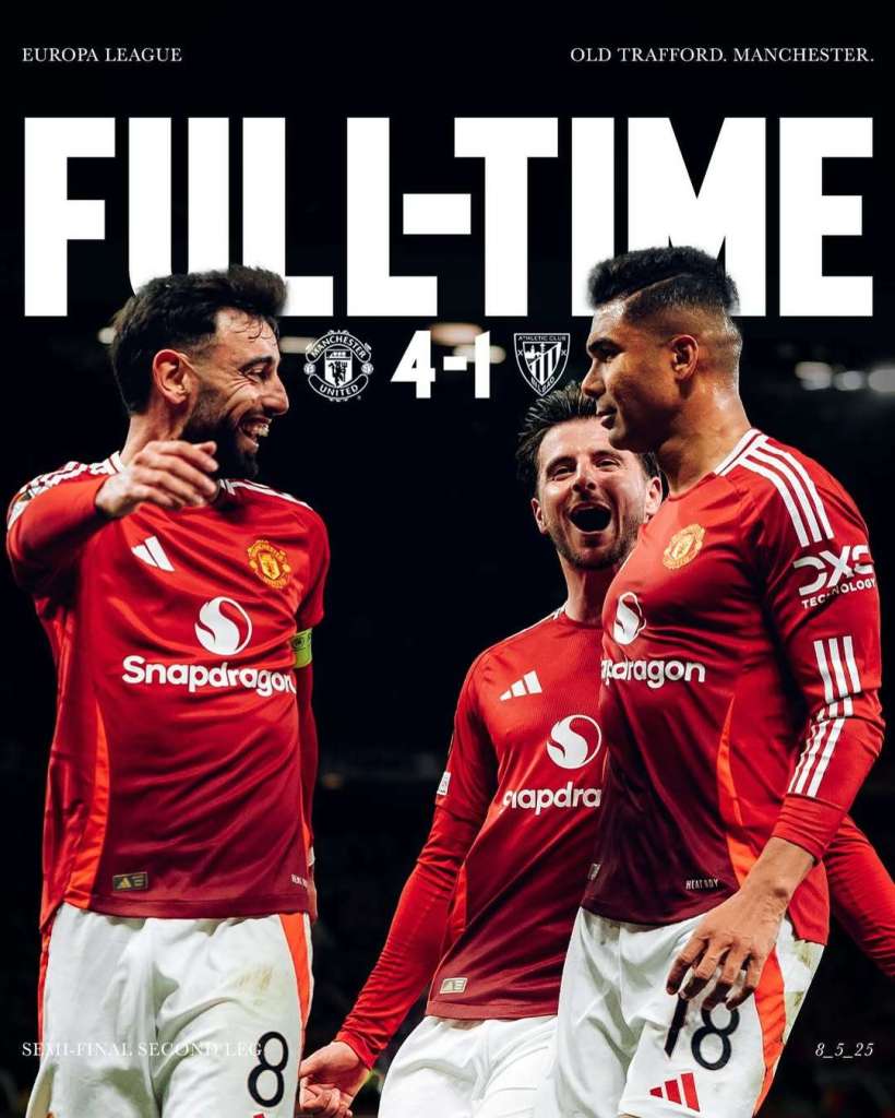 Man United 4-1 Athletic Club Europa League