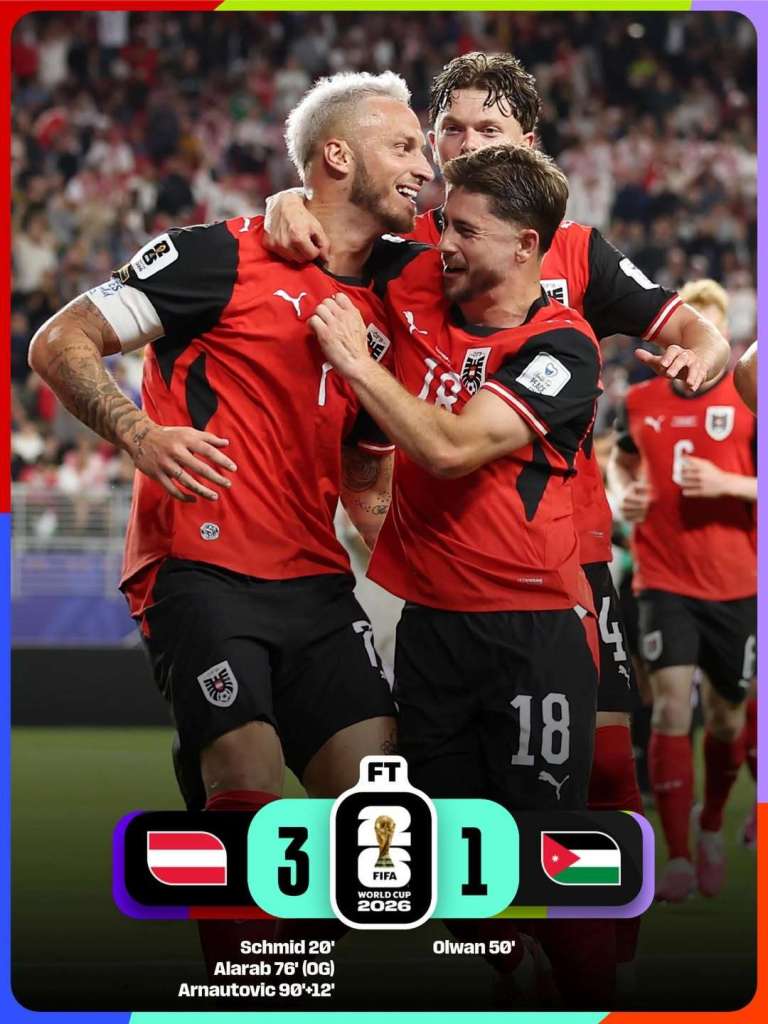 Argentina vs Austria Kombe la Dunia 2026