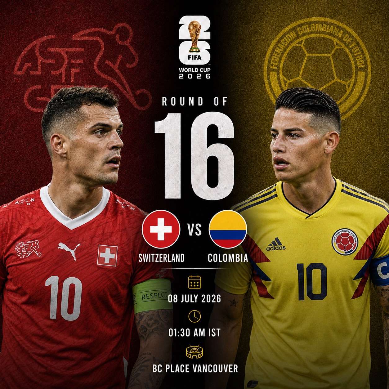 Switzerland vs Colombia