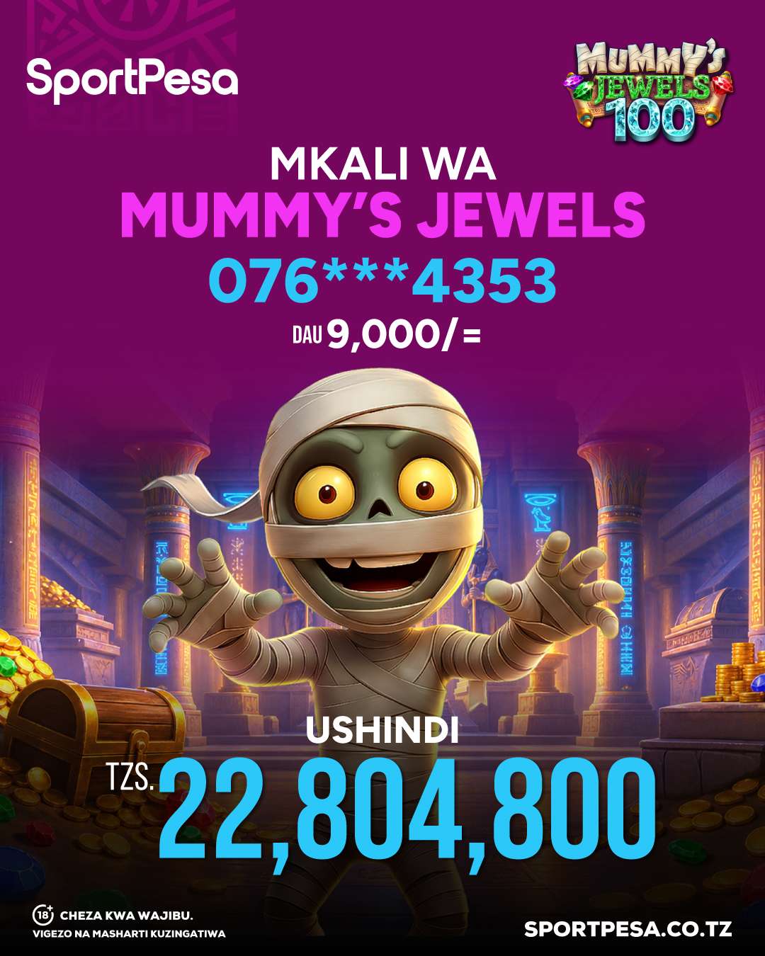 Mummy's Jewels 100 Winner